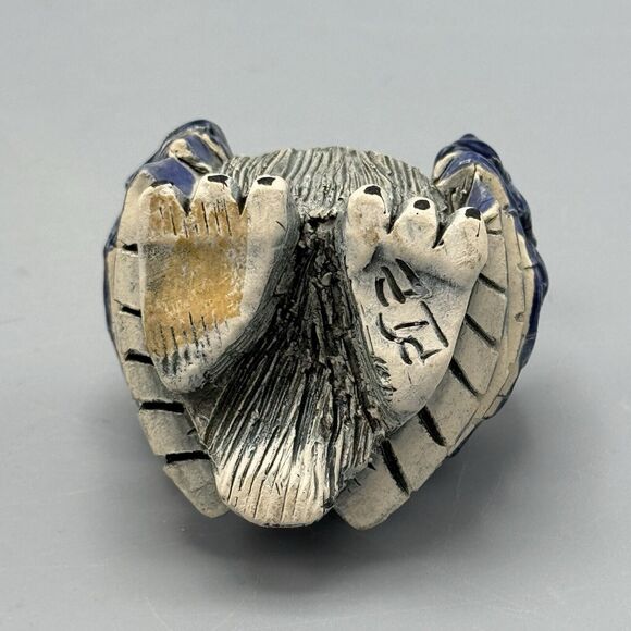 Vtg Artesania Rinconada Condor Bird Buzzard Vulture Figurine Galze Accents 3" - Picture 8 of 8